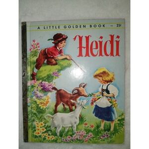 1954 1st Printing Vintage A Little Golden Book Heidi